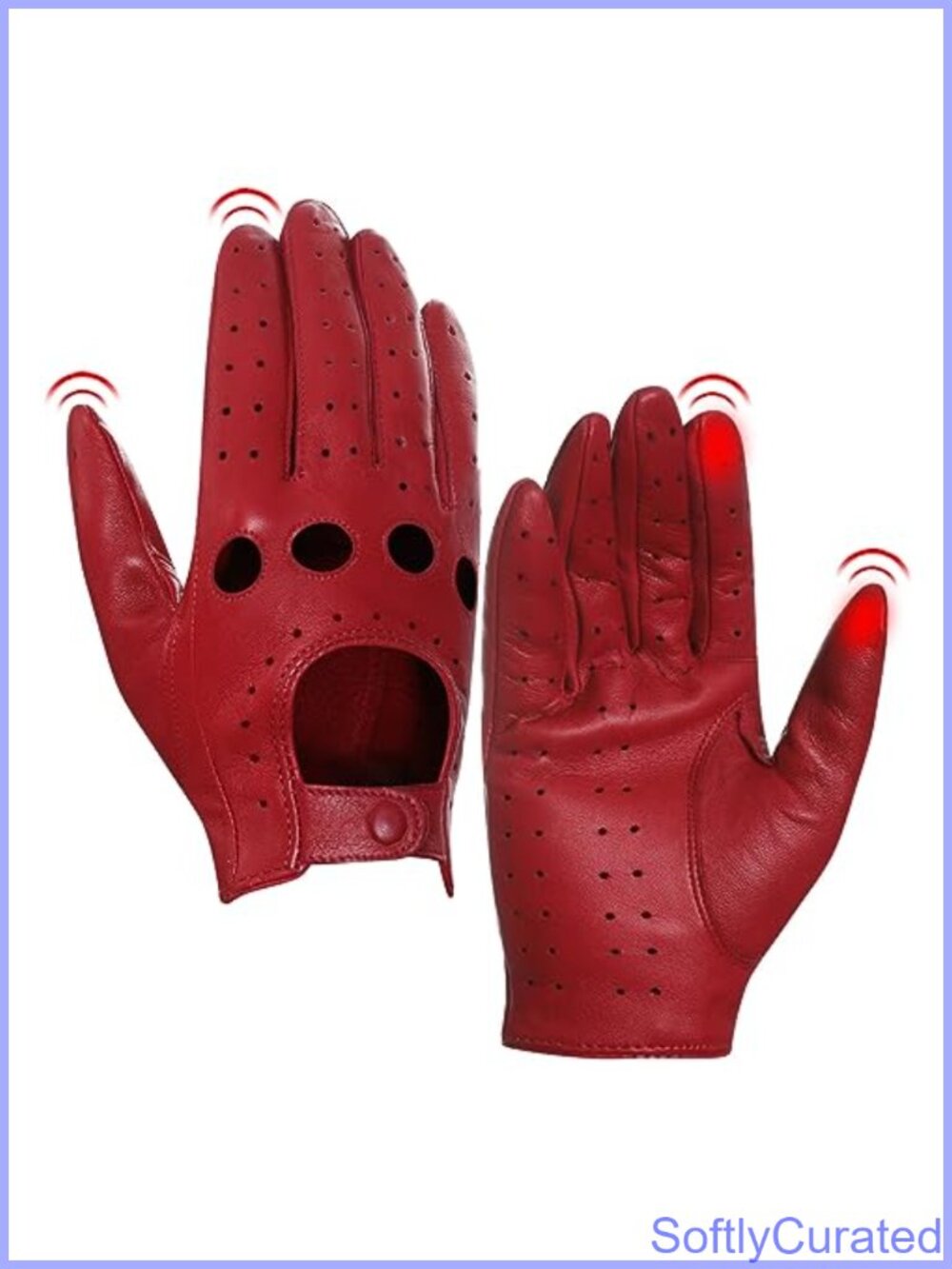 Italian Lambskin Leather Driving Gloves Touchscreen Unlined